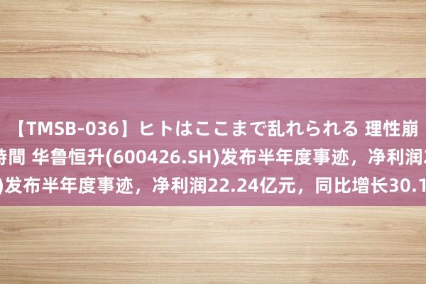 【TMSB-036】ヒトはここまで乱れられる 理性崩壊と豪快絶頂の記録4時間 华鲁恒升(600426.SH)发布半年度事迹，净利润22.24亿元，同比增长30.1%