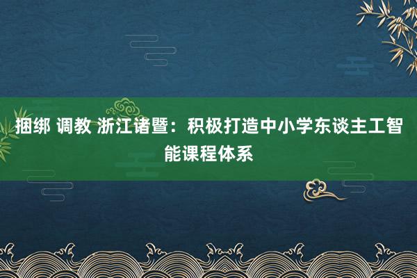 捆绑 调教 浙江诸暨：积极打造中小学东谈主工智能课程体系