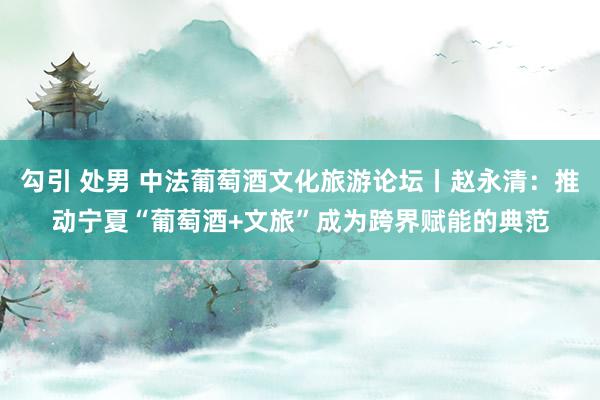 勾引 处男 中法葡萄酒文化旅游论坛丨赵永清：推动宁夏“葡萄酒+文旅”成为跨界赋能的典范