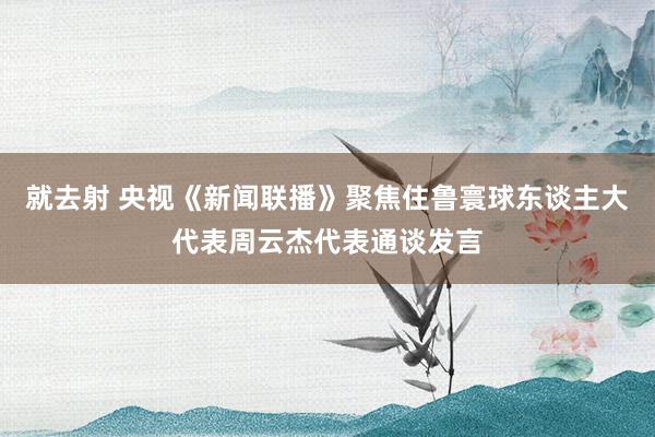 就去射 央视《新闻联播》聚焦住鲁寰球东谈主大代表周云杰代表通谈发言