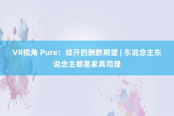 VR视角 Pure：绽开的酬酢期望 | 东说念主东说念主都是家具司理