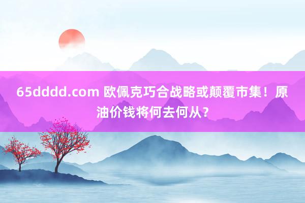 65dddd.com 欧佩克巧合战略或颠覆市集！原油价钱将何去何从？