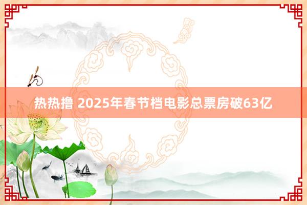 热热撸 2025年春节档电影总票房破63亿